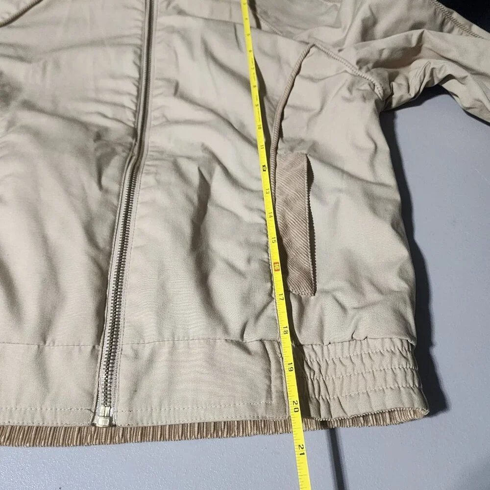 Vtg 90s Current Seen Reversible Corduroy Bomber Jacket Tan Beige Lined - Picture 9 of 13